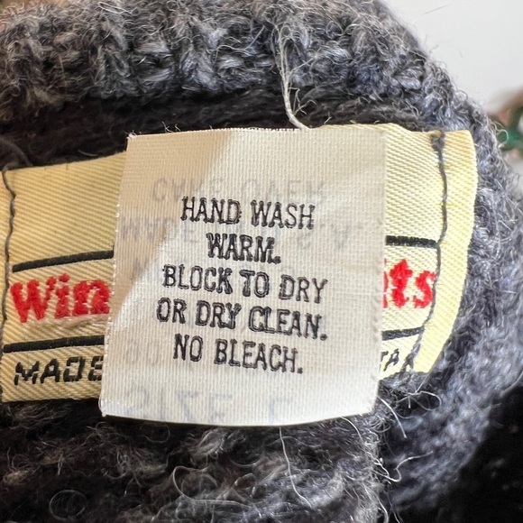 🌹Winona Knits Gray Red Crewneck Sweater Grandpa Sweater Bold Casual Large Wool - Picture 5 of 6